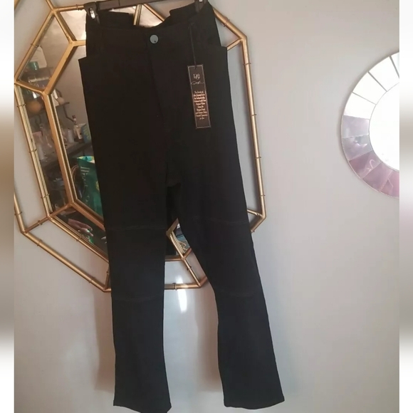 Diane Gilman Black Denim Stretch Pants NWT Sz. 24 WT - Picture 2 of 12